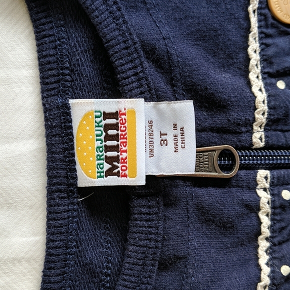 harajuku mini x target military style zip-up cardigan jacket 3T toddler girls - Picture 2 of 9